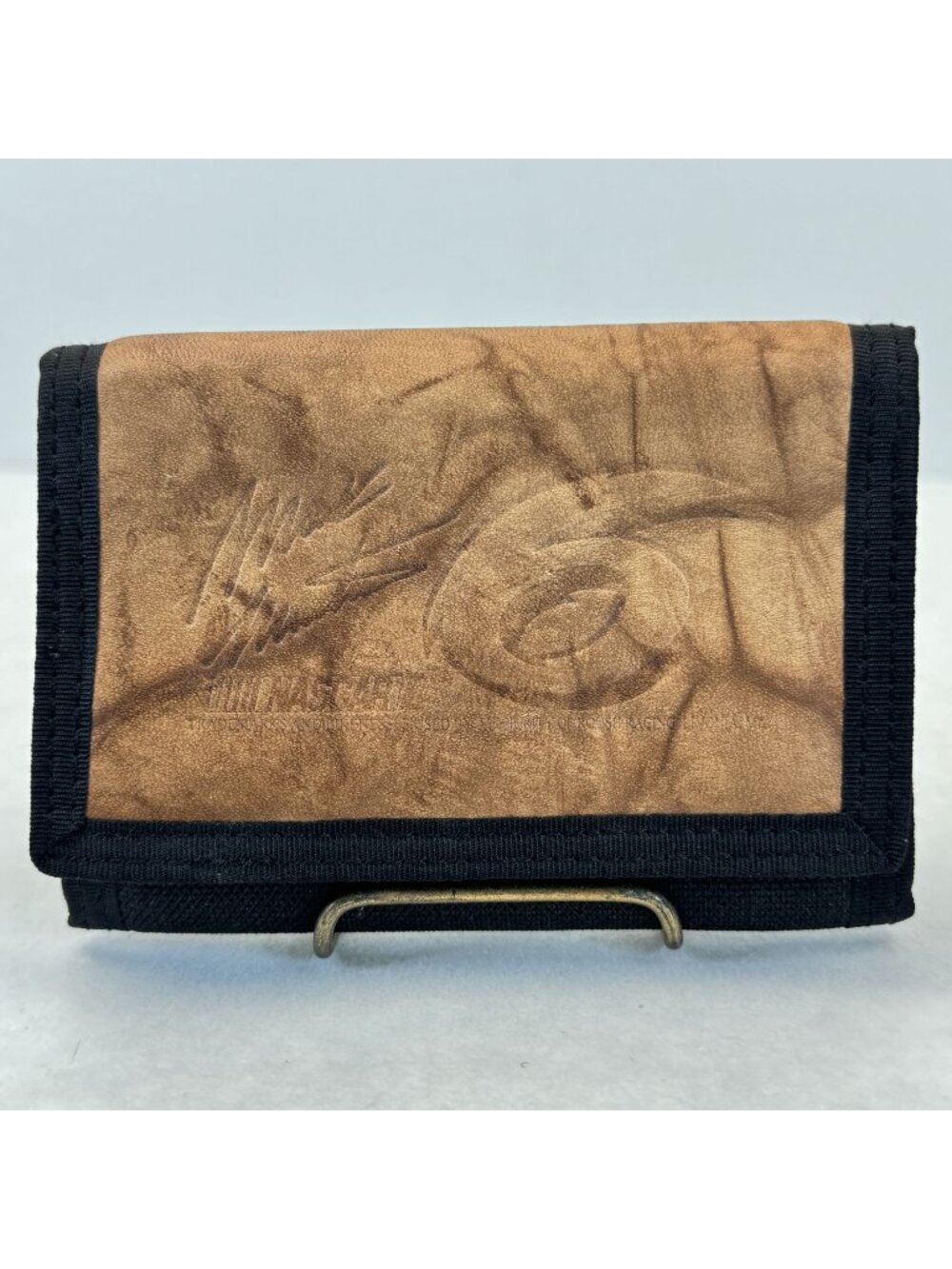 Vintage NASCAR #6 Mark Martin Leather Nylon Trifold Wallet Hook Loop Closure